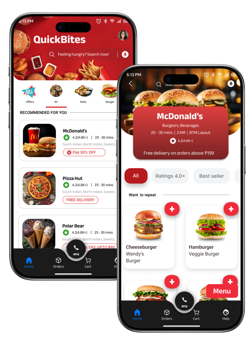 QuickBites Platform View